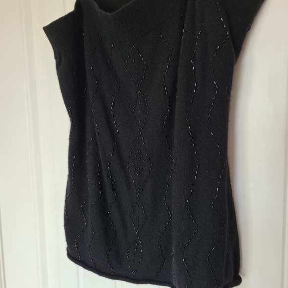 Banana Republic Mohair Black Sequined Top Christmas Party Ready - Picture 4 of 4